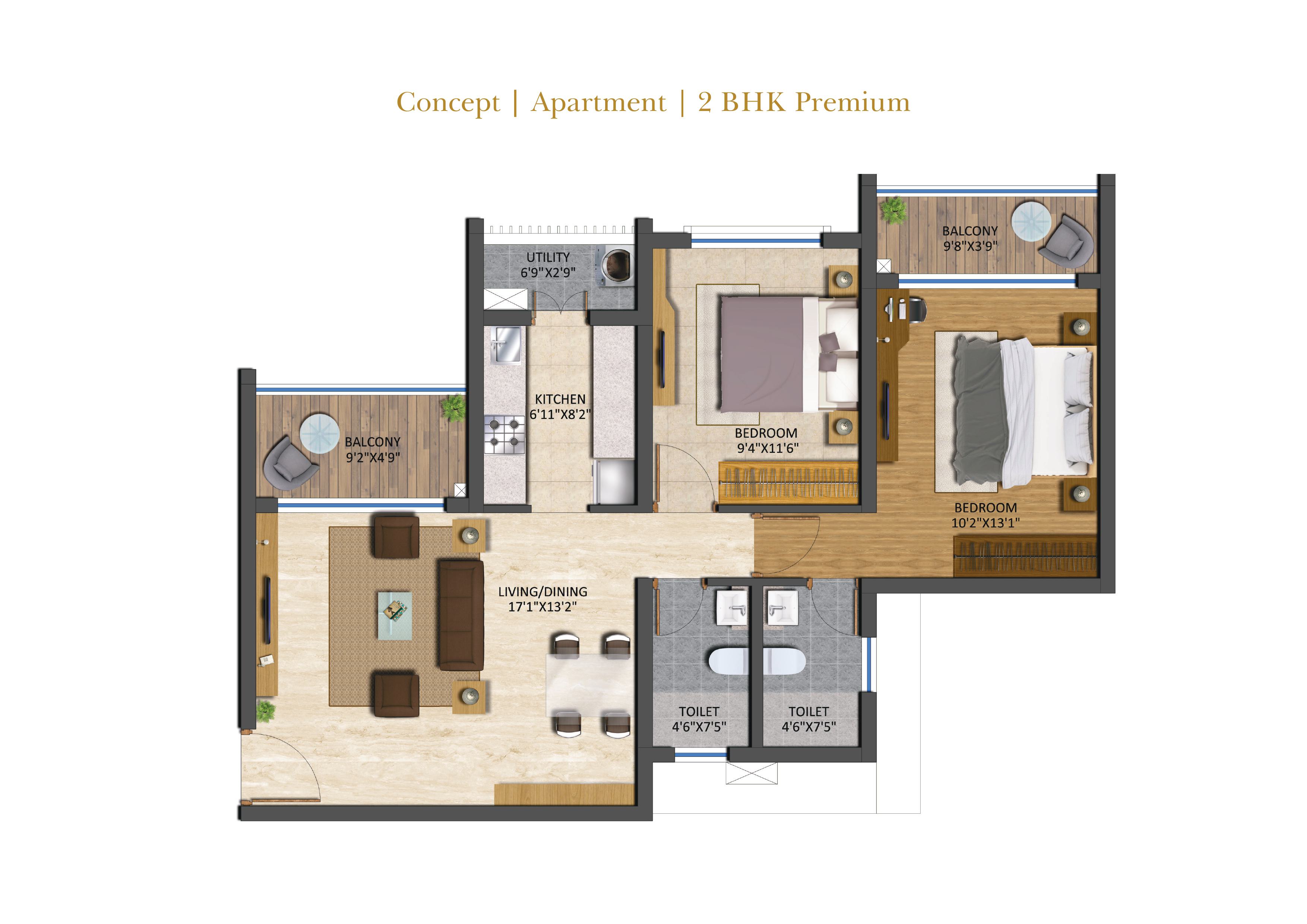 2 BHK Plan