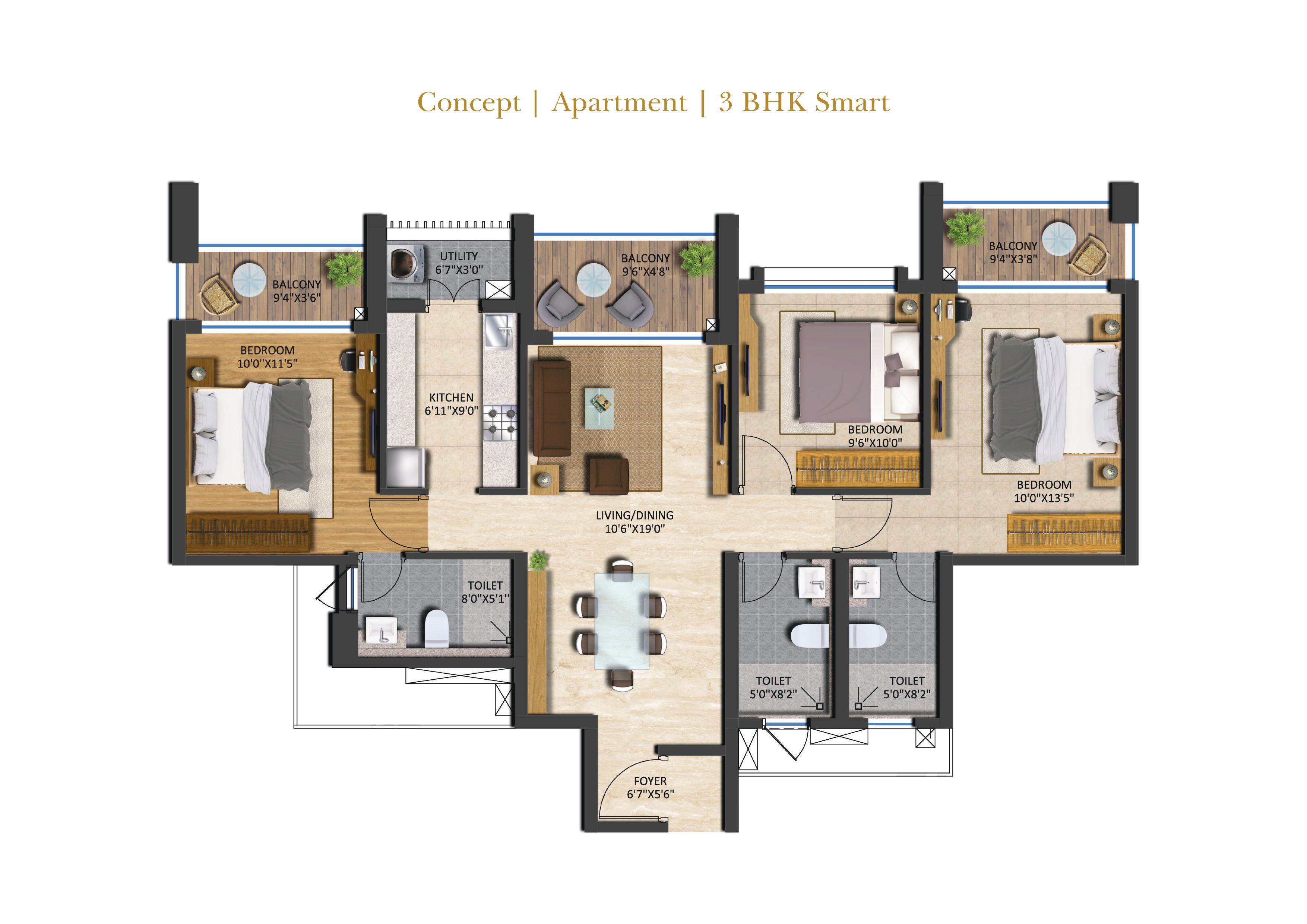 3 BHK Plan